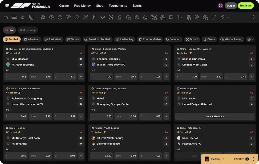 spinformula casino sport
